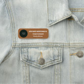 Porte-nom Logo de l'entreprise sur impression en cuir Brown  (En situation)