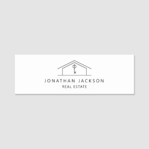 Porte-nom Logo de maison de l'agent immobilier moderne 