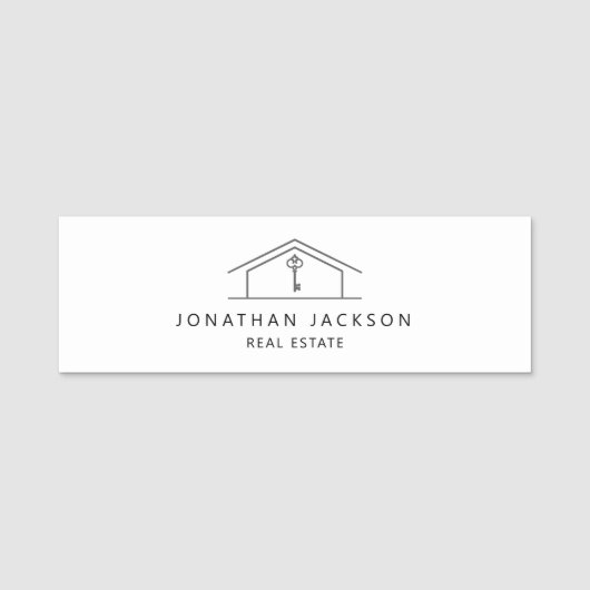 Porte-nom Logo de maison de l'agent immobilier moderne (Devant)