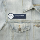 Porte-nom Logo de maison moderne Immobilier, Realtor Navy Bl (En situation)