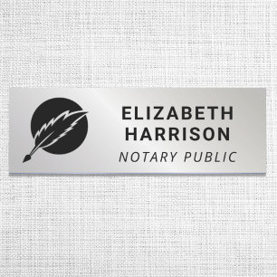 Porte-nom Logo de notaire public argent