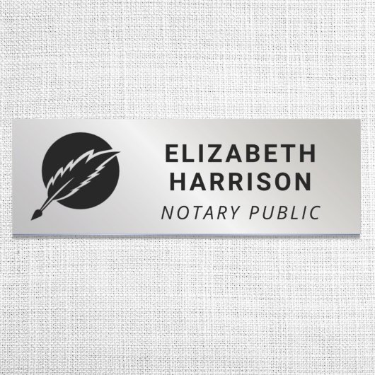 Porte-nom Logo de notaire public argent