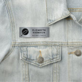 Porte-nom Logo de notaire public argent (En situation)
