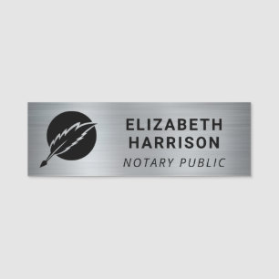 Porte-nom Logo de notaire public argent