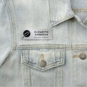 Porte-nom Logo de notaire public argent (En situation)