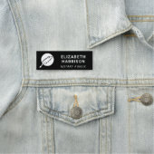 Porte-nom Logo de notaire public noir (En situation)