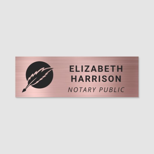 Porte-nom Logo de notaire public Rose Gold (Devant)