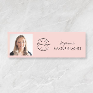 Porte-nom Logo de photo de maquillage en écriture rose blush