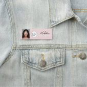Porte-nom Logo de script rose Blush Photo Maquillage (En situation)