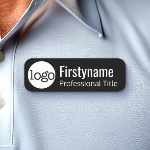 Porte-nom Logo de société avec le titre de professionnel de