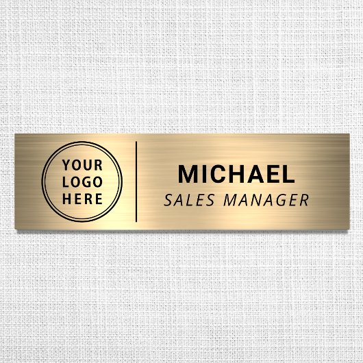 Porte-nom Logo de société moderne or