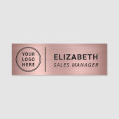 Porte-nom Logo de société moderne Rose Gold (Devant)