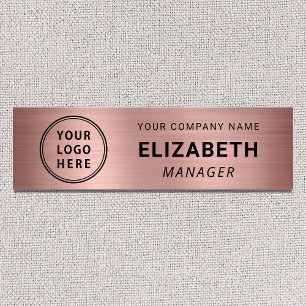 Porte-nom Logo de société moderne Rose Gold