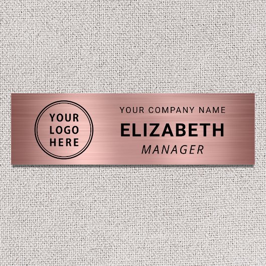 Porte-nom Logo de société moderne Rose Gold