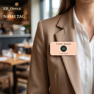 Porte-nom Logo de société personnalisé Rose Beige Magnétique