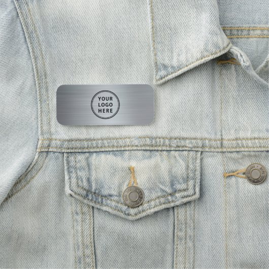 Porte-nom Logo de société professionnelle argent (En situation)