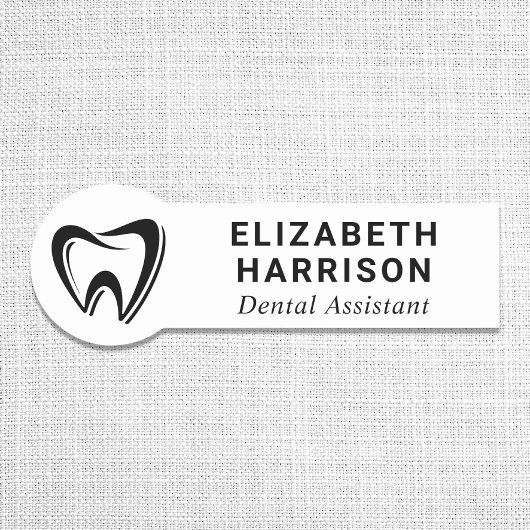 Porte-nom Logo dentiste Bureau dentaire Blanc