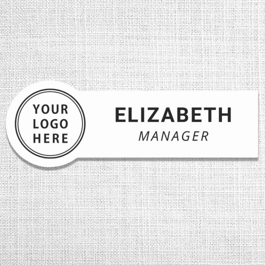 Porte-nom Logo d'entreprise blanc