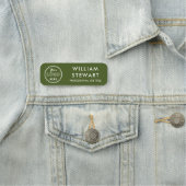 Porte-nom Logo d'entreprise Employé Moss Green (En situation)