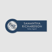 Porte-nom Logo d'entreprise Entreprise Marine & Silver Emplo (Devant)