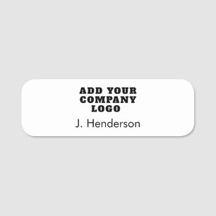 Porte-nom Logo d'entreprise et employés modernes simples