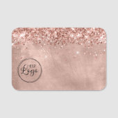 Porte-nom Logo d'entreprise Gold Rose Glittery (Devant)