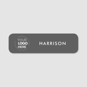 Porte-nom Logo d'entreprise gris foncé Minimaliste Personnel