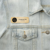 Porte-nom Logo d'entreprise Marqué Professionnel Employé Or (En situation)