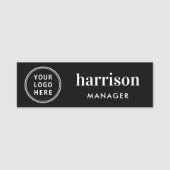 Porte-nom Logo d'entreprise moderne noir (Devant)