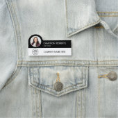 Porte-nom Logo d'entreprise moderne noir Photo Employé (En situation)