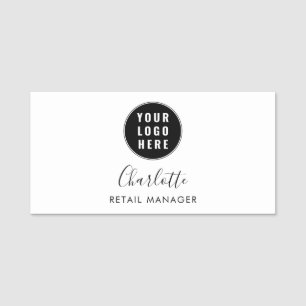 Porte-nom Logo d'entreprise moderne Script Entreprise Employ