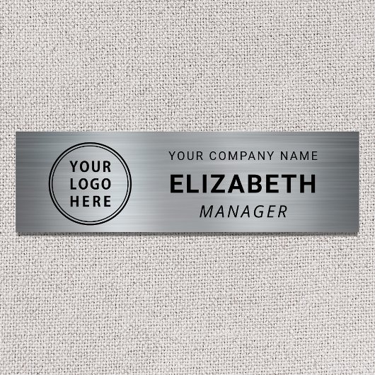 Porte-nom Logo d'entreprise moderne Silver