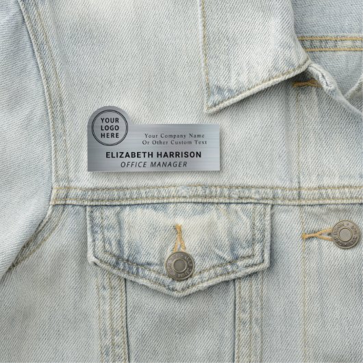 Porte-nom Logo d'entreprise moderne Silver (En situation)