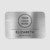 Porte-nom Logo d'entreprise moderne Silver (Devant)