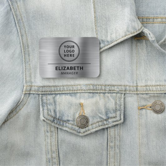 Porte-nom Logo d'entreprise moderne Silver (En situation)