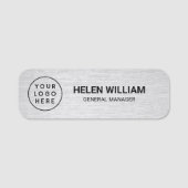 Porte-nom Logo d'entreprise moderne Silver Custom (Devant)