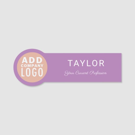 Porte-nom Logo d'entreprise personnalisé Employé de l'entrep (Devant)