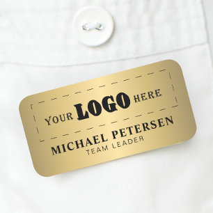 Porte-nom Logo d'entreprise personnalisé en faux or