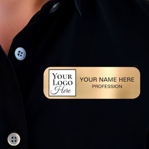 Porte-nom Logo d'entreprise personnalisé en or faux imprimé