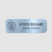 Porte-nom Logo d'entreprise personnalisé Faux Metallic Bross (Devant)