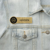 Porte-nom Logo d'entreprise personnalisé Gold Nom du personn (En situation)