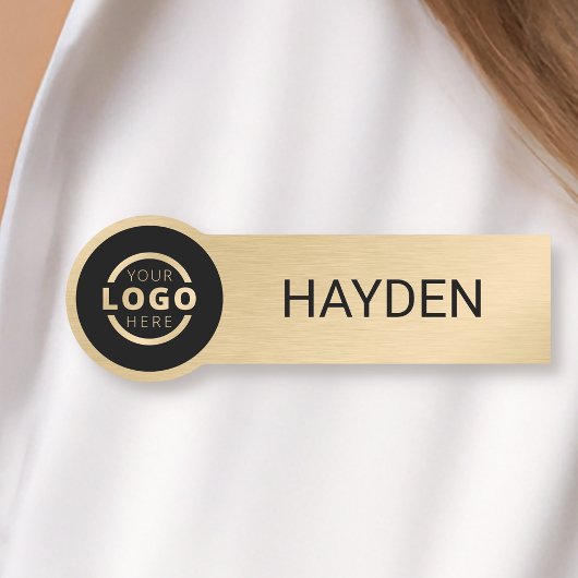 Porte-nom Logo d'entreprise personnalisé Gold Nom du personn