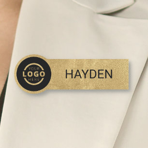 Porte-nom Logo d'entreprise personnalisé Gold Nom du personn