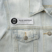 Porte-nom Logo d'entreprise personnalisé gris blanc Abstrait (En situation)