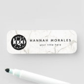 Porte-nom Logo d'entreprise personnalisé Marbre blanc (En situation)