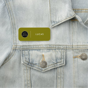 Porte-nom Logo d'entreprise personnalisé Or De Base Employé 