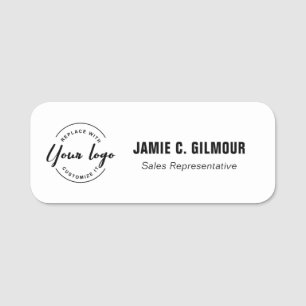 Porte-nom Logo d'entreprise personnalisé pour employé simple