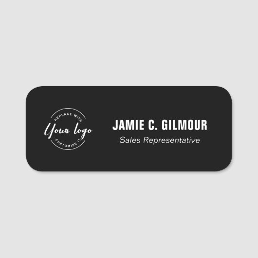 Porte-nom Logo d'entreprise personnalisée simple Employé per (Devant)