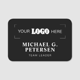 Porte-nom Logo d'entreprise professionnel employé noir blanc
