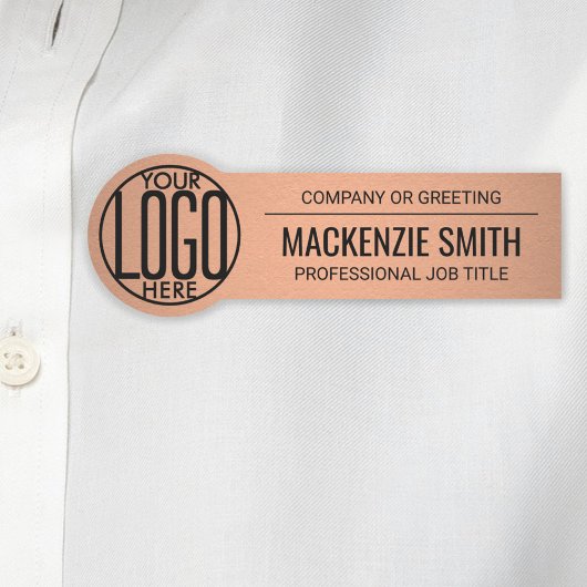 Porte-nom Logo d'entreprise rond Cuivre Couleur Plastique Em
